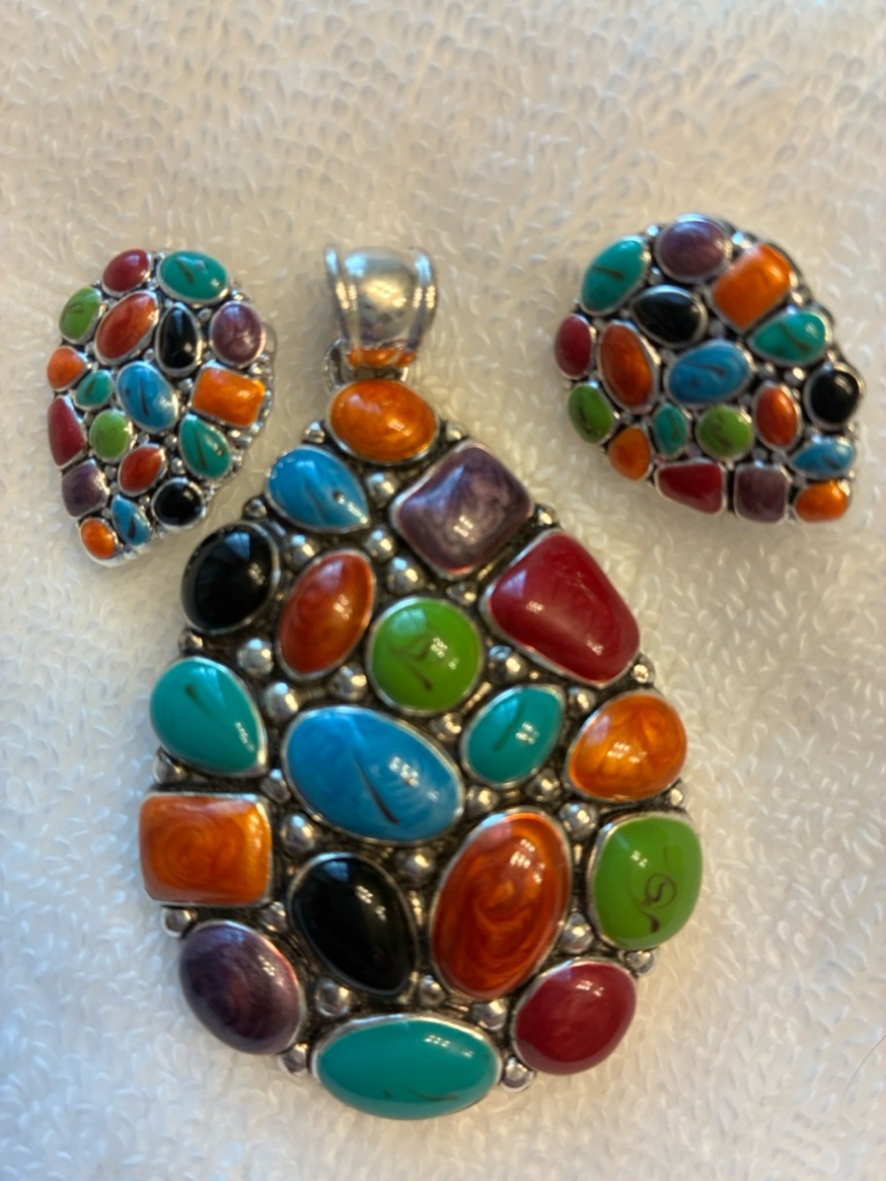 Best Multicolor Teardrop Statement Pendant - Women Jewelry